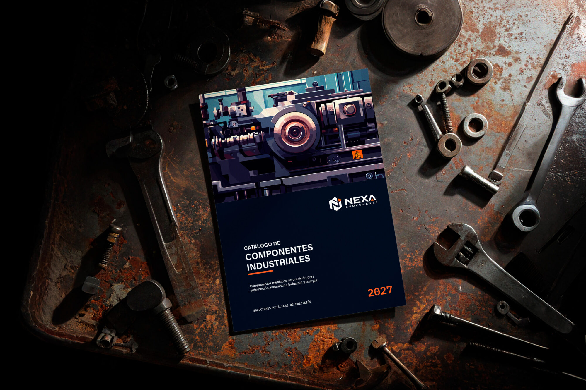 Portfolio de diseño editorial: catálogo industrial para NEXA Components